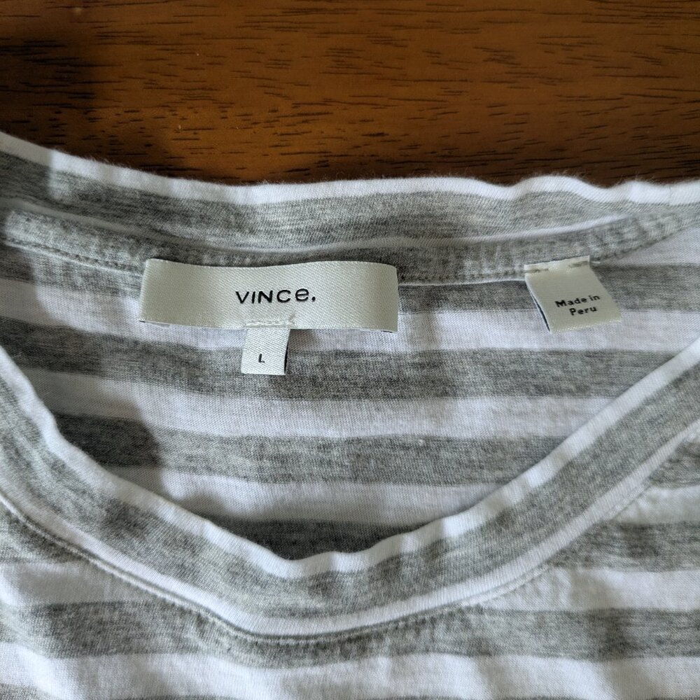 Vince grey and white striped tshirt - Picture 2 of 4